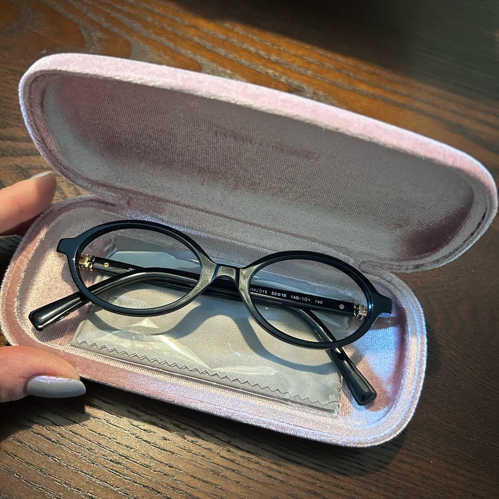 Miu Miu Black Glasses with Protective Case
